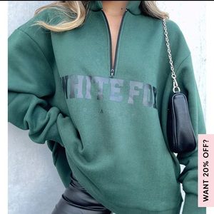 COPY - White Fox Zip Front Sweater